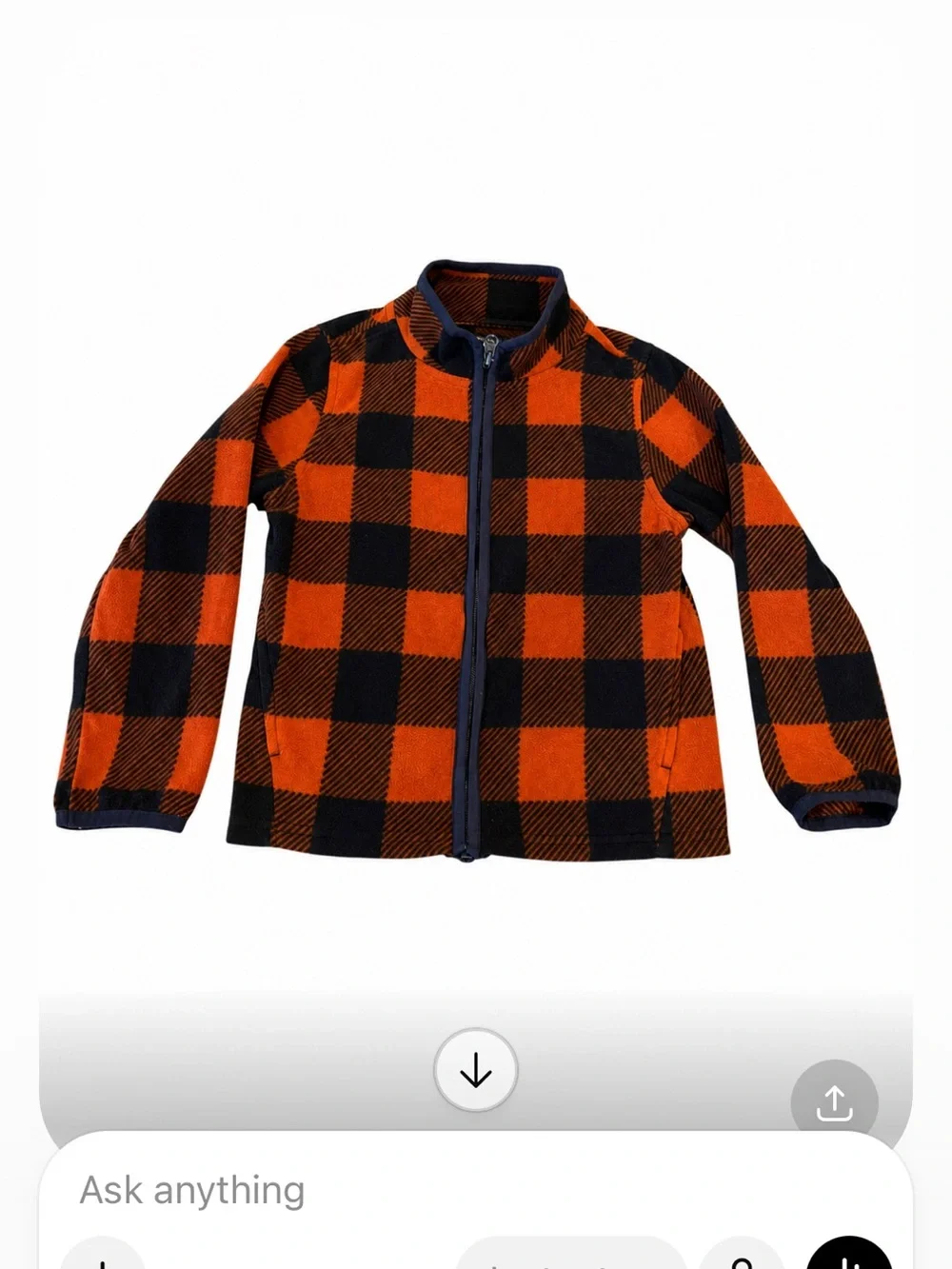 OshKosh B'gosh Orange and Black Buffalo Plaid Fleece Jacket